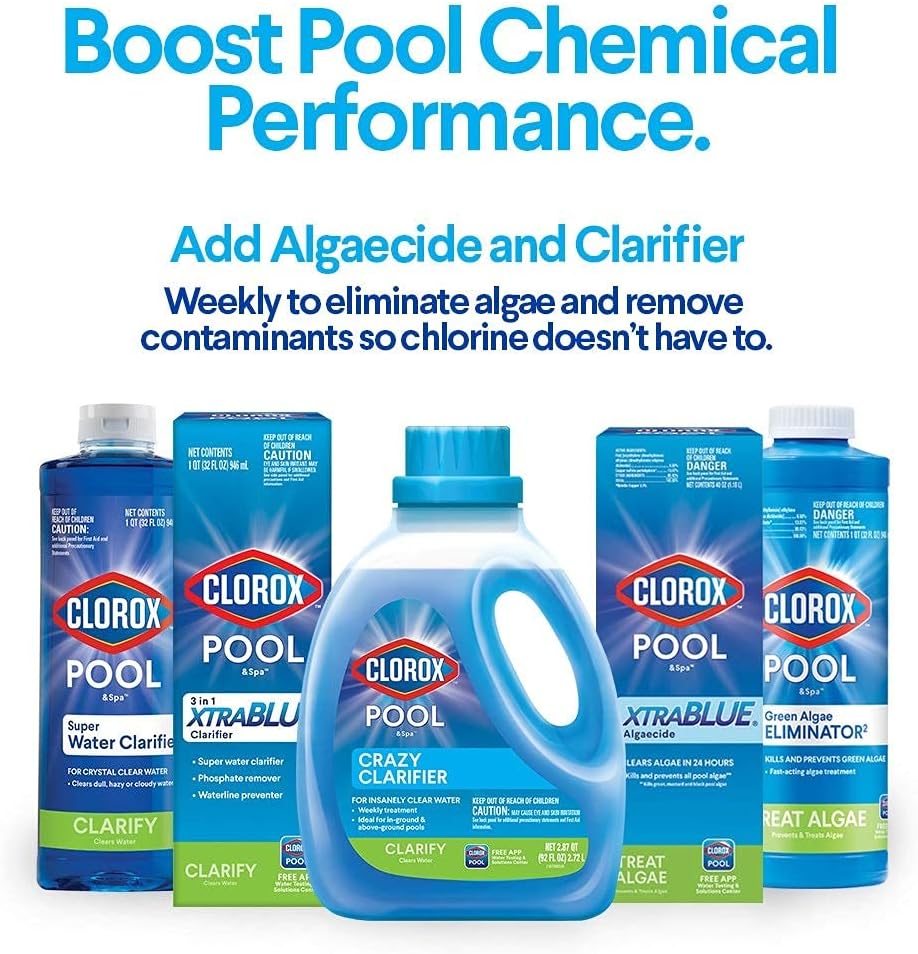Clorox® Pool&Spa™ Swimming Pool Super Water Clarifier, Creates Crystal Clear Pool Water, 1 Quart (Pack of 1)