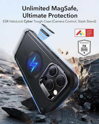 ESR for iPhone 16 Pro Case Flex Stand, for MagSafe, Rugged, Black