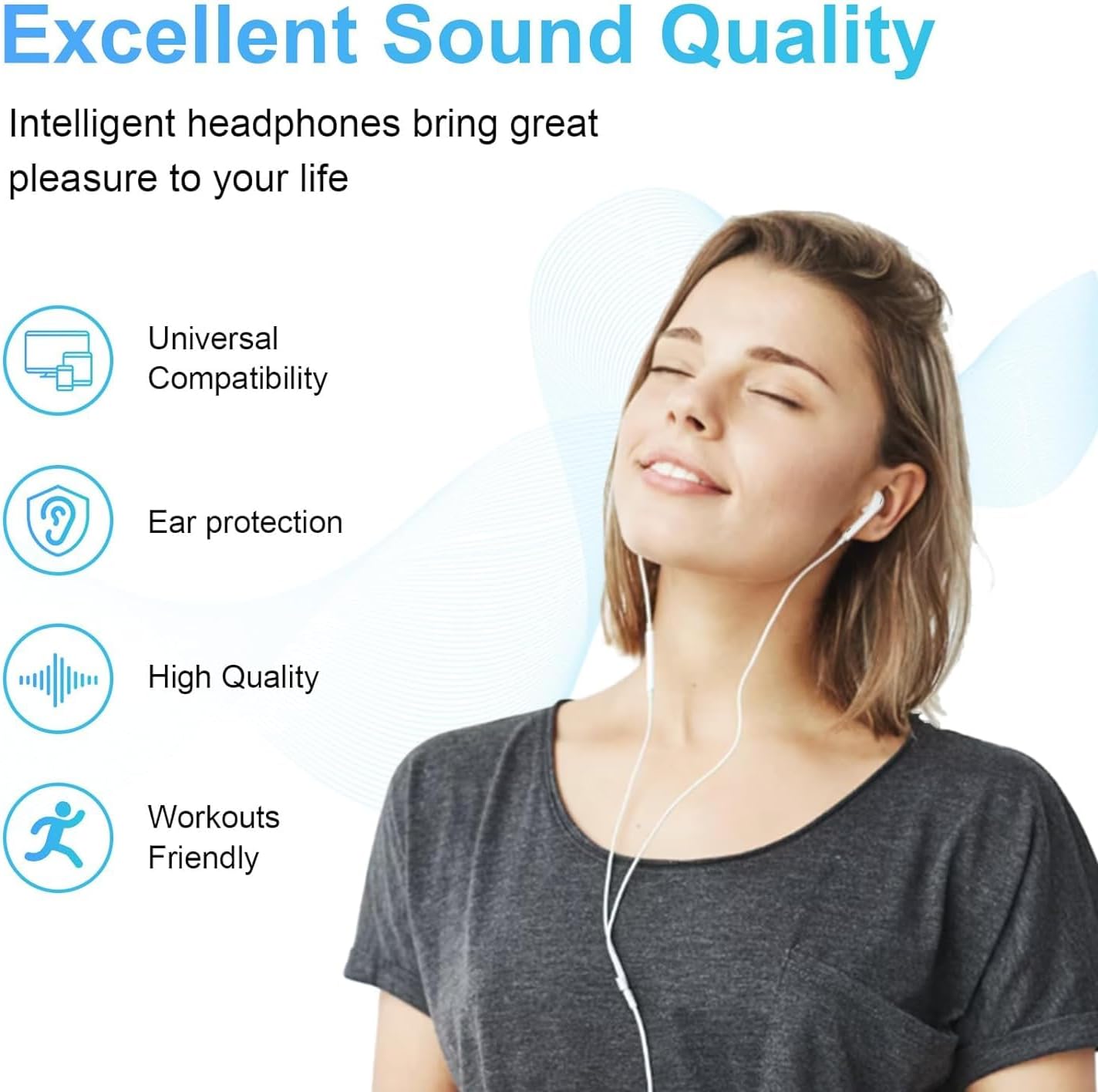 USB C Headphones Wired for iPhone 17/16, Type C Earphones with Microphone & Remote Noise Cancelling Earbuds for iPhone 16/15 Pro Max, iPad, Galaxy S23/S22/S21/S20, Pixel 7/6/5/4