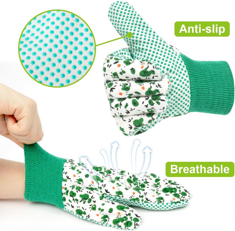 Ainiv Floral Gardening Gloves for Women/Ladies, Non-Slip Garden Work Gloves