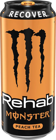 Monster Rehab Peach Tea + Energy, Energy Drink, 15.5 Ounce | Energy Iced Tea, Pack of 15