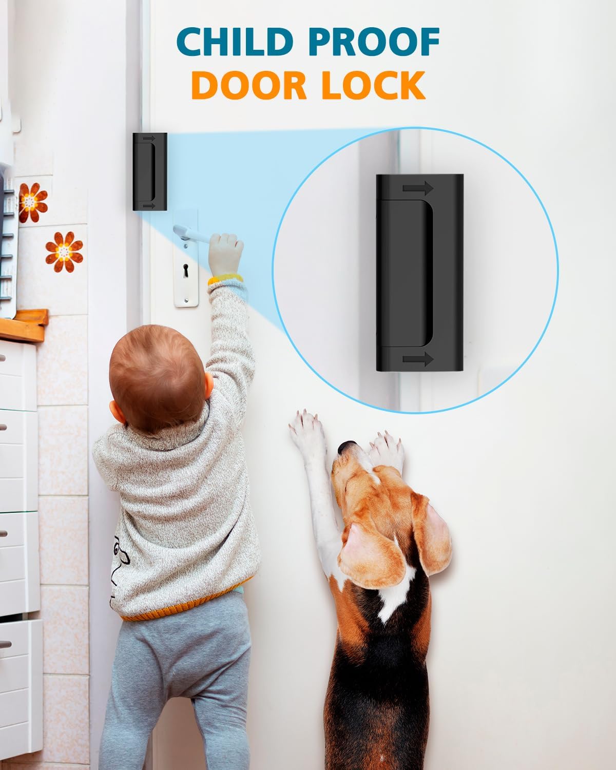 Door Lock for Front Door Kids Safety Home Security Door Reinforcement Locks