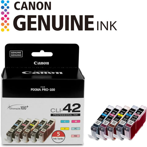 Canon CLI-42 Genuine Five Color Pack, Compatible with PIXMA PRO-100 Printers