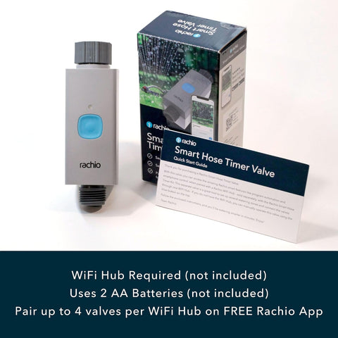 Rachio Smart Hose Timer (Valve Only) | Outdoor Watering | Easy Faucet Install, Automate Sprinkler Schedule Lawn, Garden, Yard, No WiFi Hub Included
