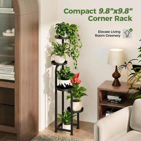Bamworld Tall Plant Stand Indoor Outdoor Corner Metal Flower Pot Stands