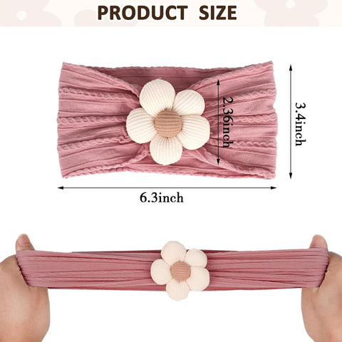 3 Pcs Baby Flower Headbands Baby Girl Nylon Headband Soft Newborn Hairbands