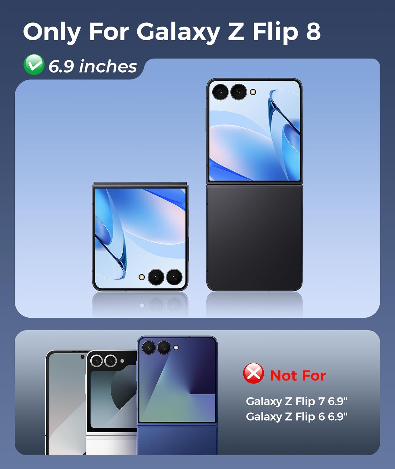 FNTCASE for Samsung Galaxy Z Flip 8 Case with 360 Spin Magnetic Stand Black