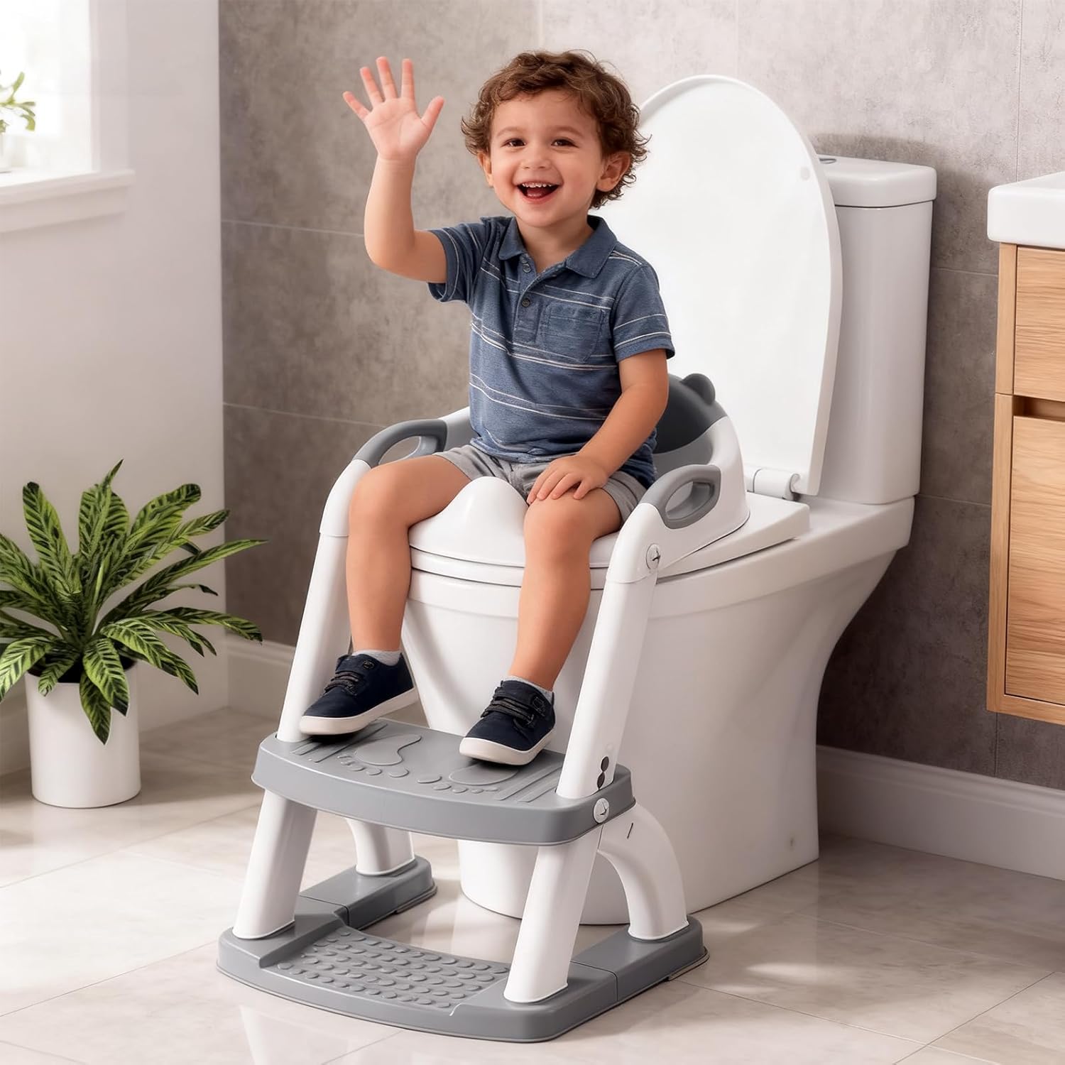 Potty Training Toilet for Toddlers, 2-in-1 Potty Training seat, Anti-Slip