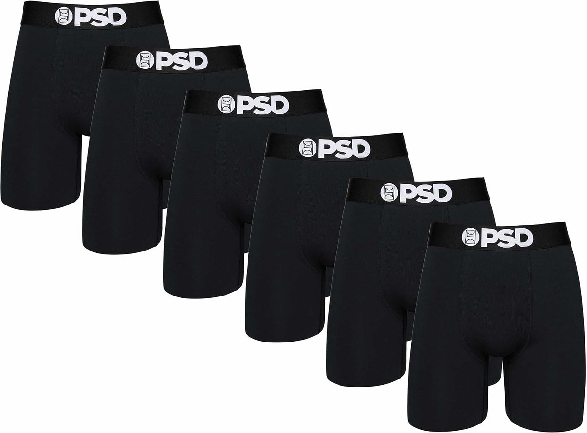 PSD Mens Underwear Mid Length Core Standard Boxer Briefs, Packs & Singles
