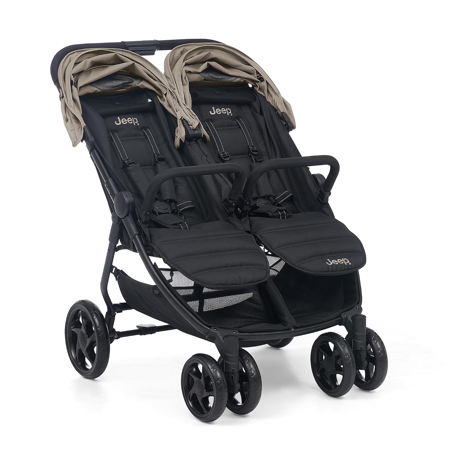 Jeep Lightweight Side by Side Double Stroller, Travel Stroller, Soft Tan