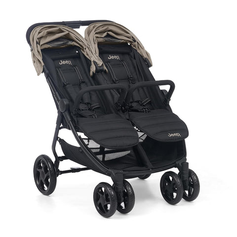 Jeep Lightweight Side by Side Double Stroller, Travel Stroller, Soft Tan