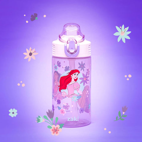 Zak Designs Disney Princess Sage 16oz Leak-Proof Straw Kids Water Bottle