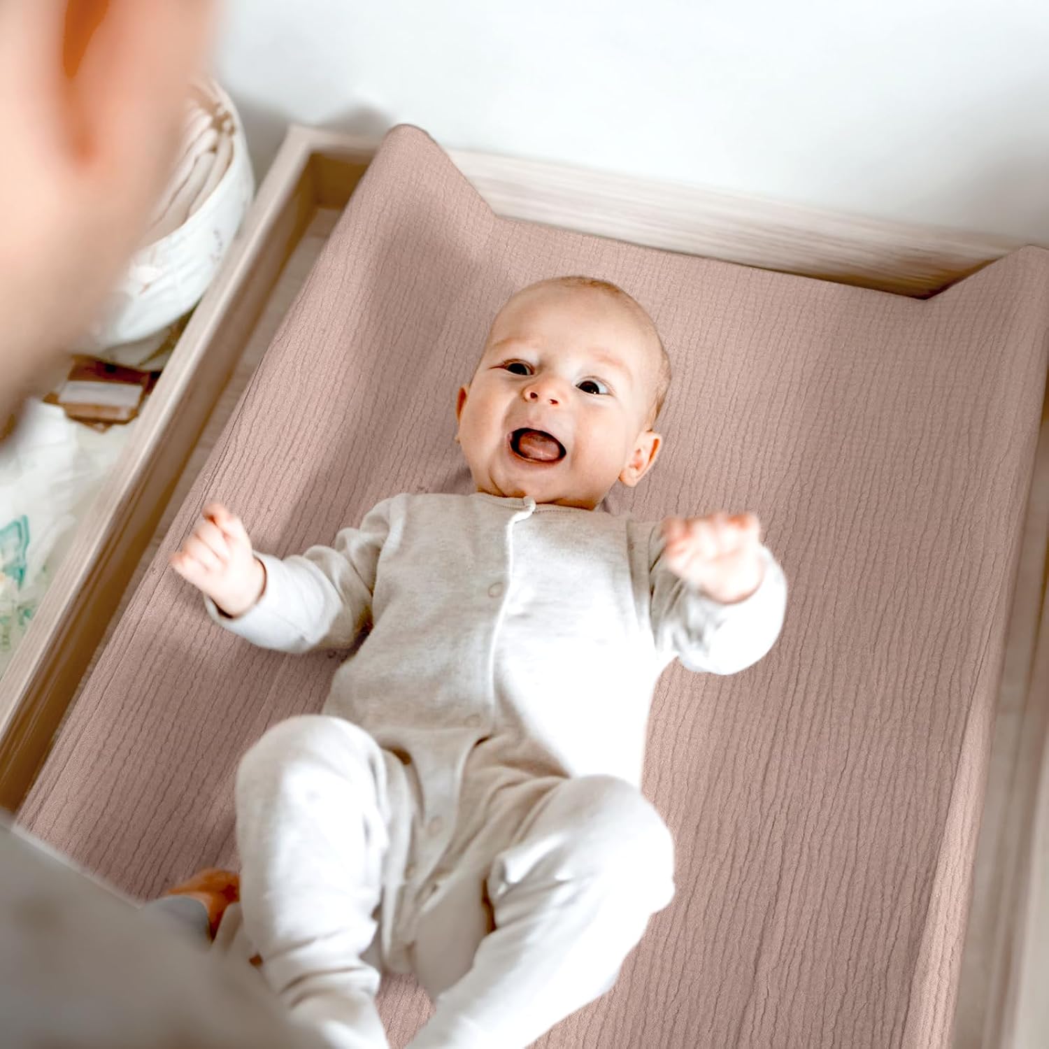 lulumoon Muslin Changing Pad Cover: 32x16 Fit Standard Rectangle Pad