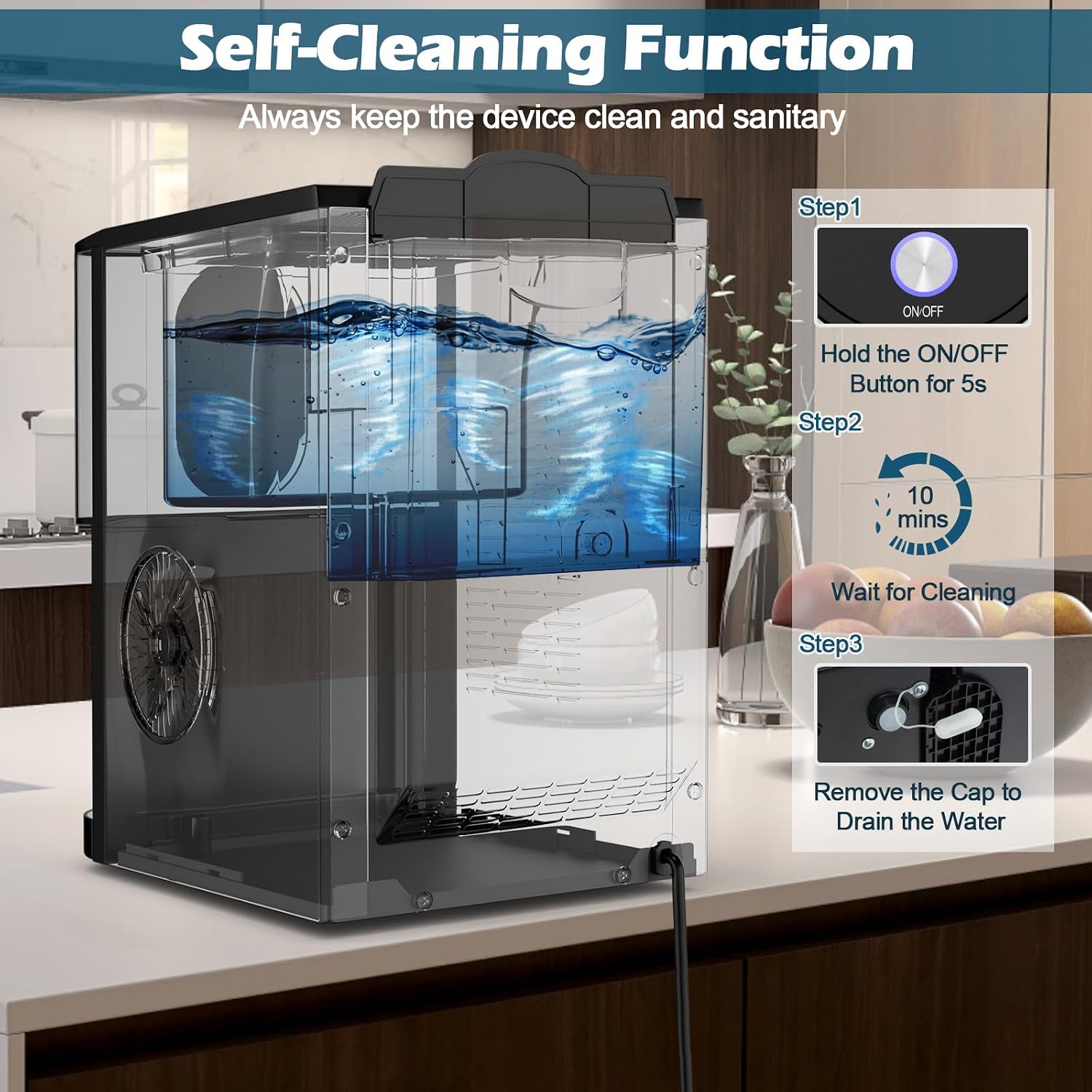 ARLIME Self Dispensing Nugget Ice Maker Countertop, 56 lbs/24H