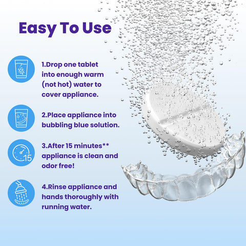 Retainer Brite - Retainer Cleaner Tablets for Invisalign, Mouth Guard Cleaner, Night Guard Cleaning and More. Cleaning Tablets for Ultrasonic Cleaners. 120 Tablets - 4 Month Supply. Made in USA
