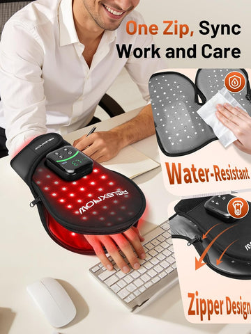 Red Light Therapy Glove for Hand, FSA&HSA, 5 Modes 5000mAh Controller