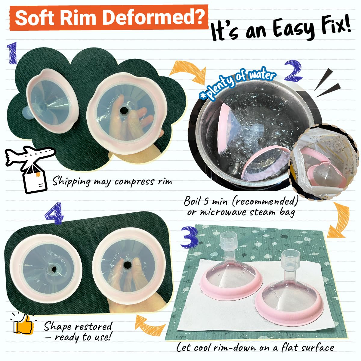 15mm Maymom MyFit Shields, Pano Series; Compatible with Medela Breast Pump- PersonalFit, Freestyle, Harmony, Maxi, Freestyle Flex Connector; Connect to Maymom Widemouth/Narrow Connector, 2pcs