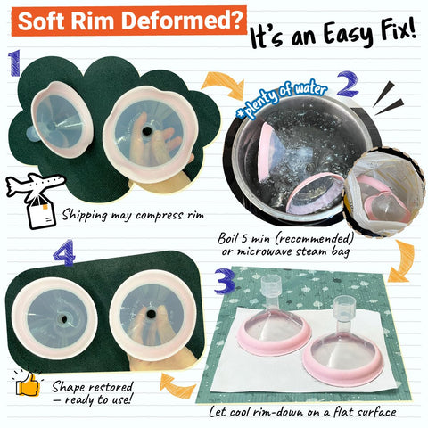 15mm Maymom MyFit Shields, Pano Series; Compatible with Medela Breast Pump- PersonalFit, Freestyle, Harmony, Maxi, Freestyle Flex Connector; Connect to Maymom Widemouth/Narrow Connector, 2pcs