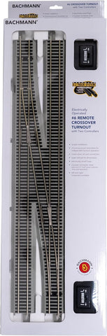 Bachmann Trains #6 Remote Crossover Turnout Left NS Rail Roadbed HO Scale