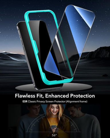ESR 3 Pack for iPhone 17/16 Pro Privacy Screen Protector, Align Frame
