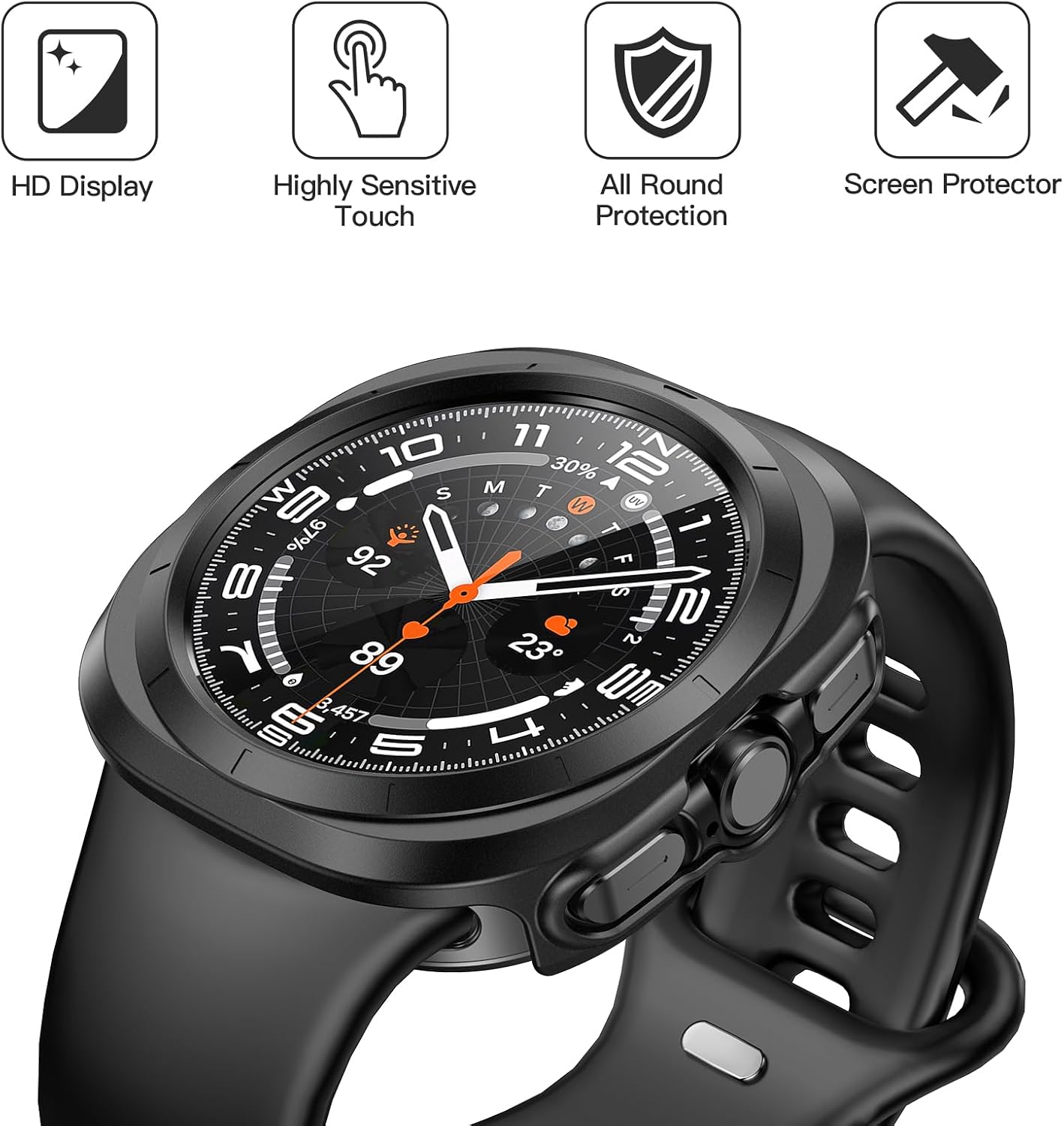 Misxi Case with Screen Protector for 47mm Galaxy Watch Ultra