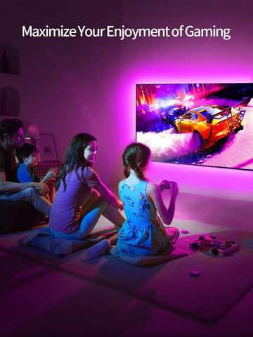 KANTUTOE TV LED Backlight, 9.84ft LED Lights for 32-45 Inch TV, RGB TV Backlight with Remote, Music Sync Bluetooth APP Control Strip Lights USB Powered for Bedroom Gaming Room Decor