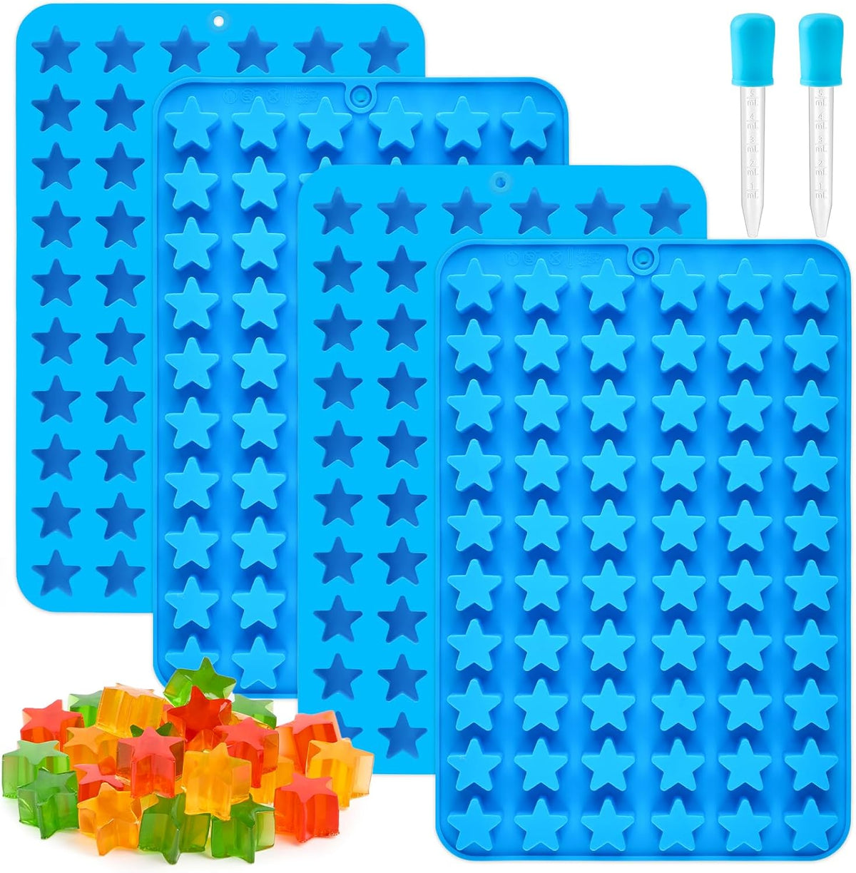JOERSH Star Candy Molds, 240 Cavities, 4Pcs