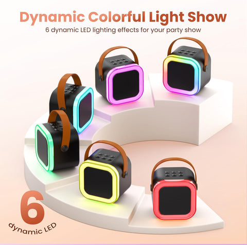 Karaoke Machine Kids Adults,Bluetooth Speaker with 2 Wireless Microphones