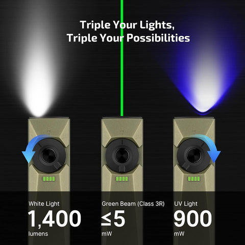 OLIGHT Arkfeld Ultra EDC Flat Flashlight Rechargeable, OAL, Olive-Green CW