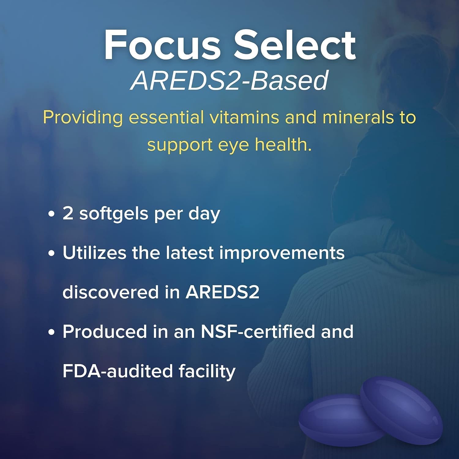 Focus Select AREDS2-Based Eye Vitamin Supplement with Low-Zinc, 360 Count
