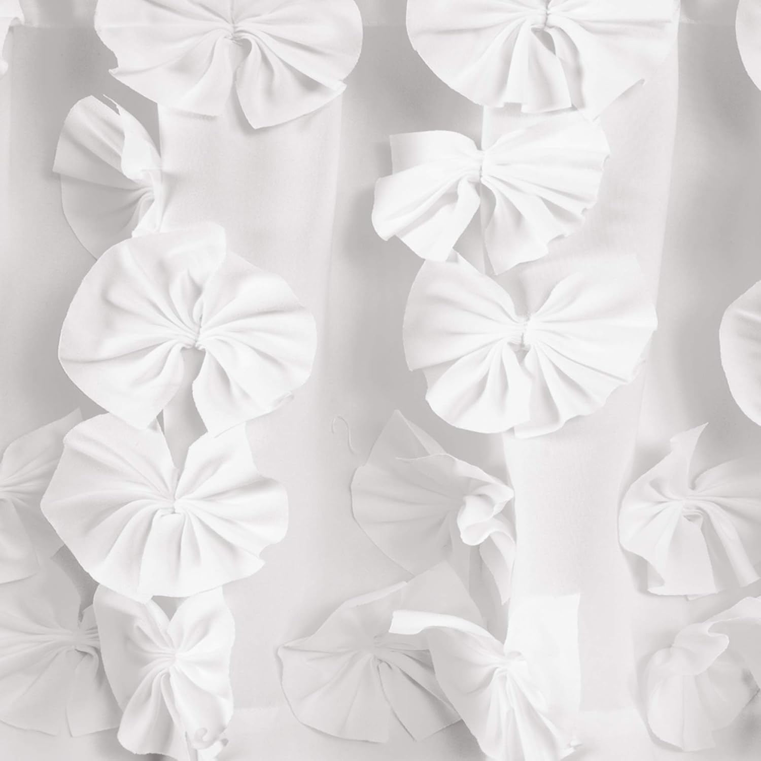 Lush Decor Riley Window Valance, Single 54" W x 18" L, White - Valance Curtains - Kitchen Valances for Windows - Bathroom Window Curtains