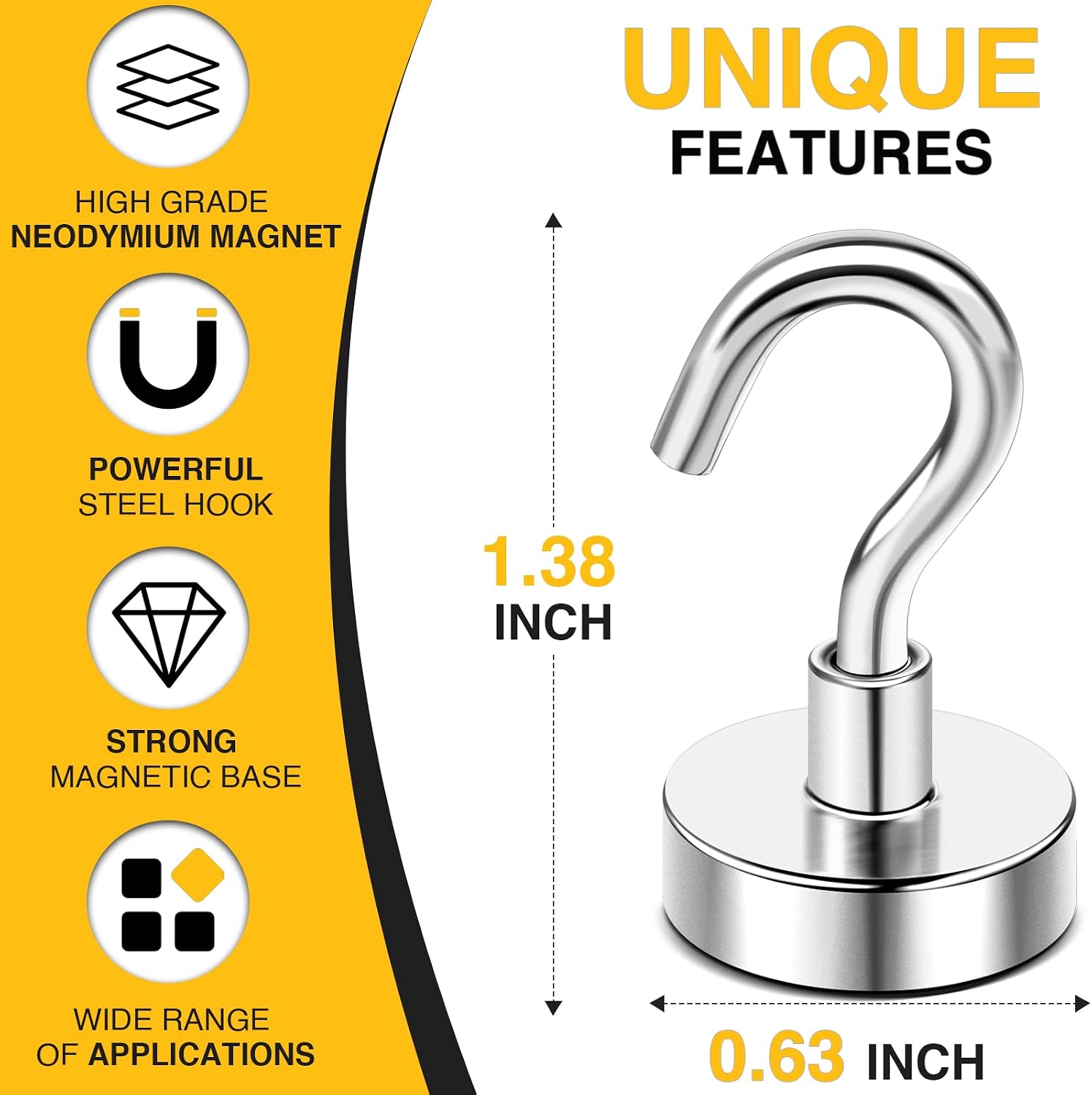 DIYMAG Magnetic Hooks 15pcs 30lbs Cruise Essentials 2026 Magnet Hook