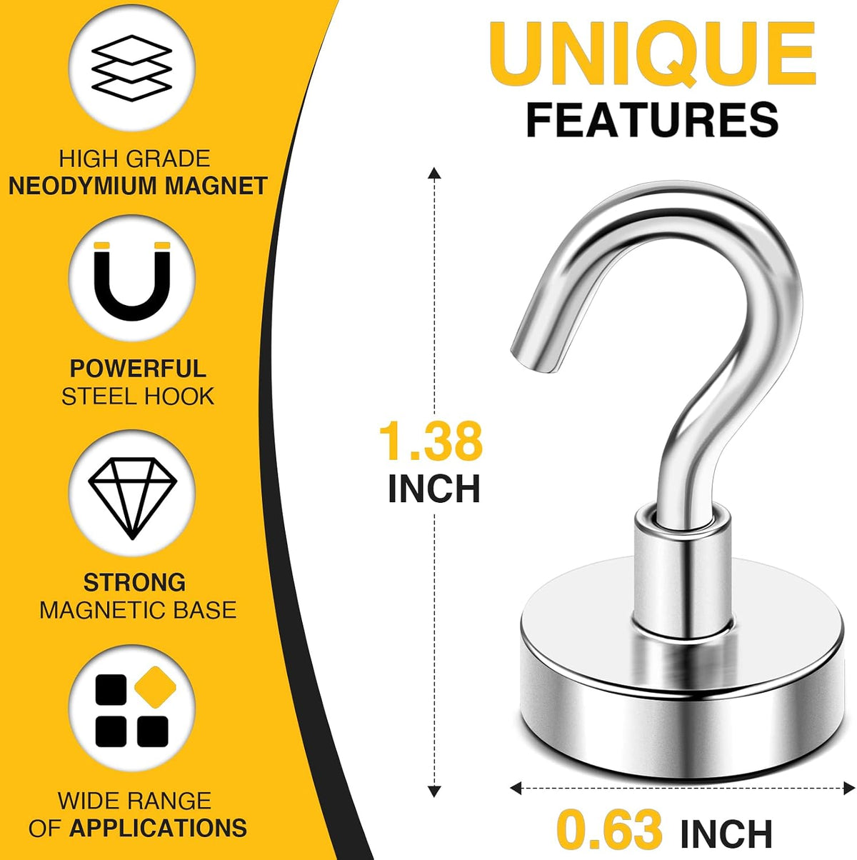 DIYMAG Magnetic Hooks 15pcs 30lbs Cruise Essentials 2026 Magnet Hook