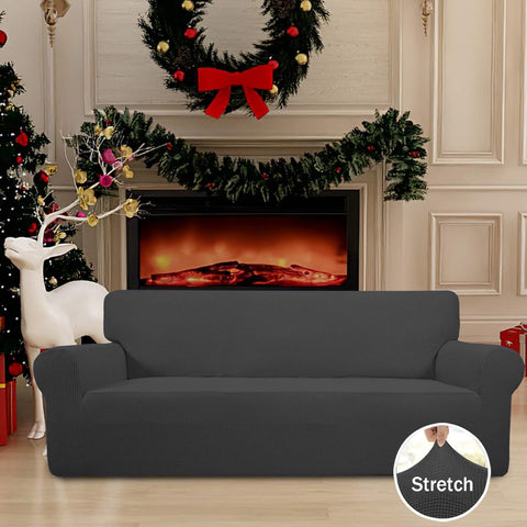 Easy-Going Stretch Couch Covers for Sofa Washable Large Dark Gray