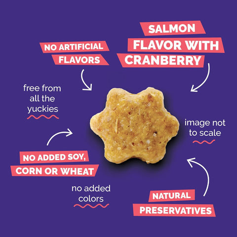 Fruitables Cat Treats, Healthy Treats for Cats, Low Calorie and Packed with Protein, Crunchy Biscuits, No Wheat, Corn or Soy, Made with Real Salmon and Cranberry, 2.5oz (Pack of 10)