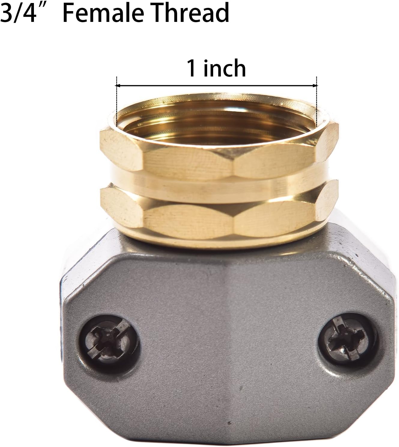 Zinc and Brass Female Clamp Coupling,Fits 3/4" or 5/8" Garden Hose Repair Fitting