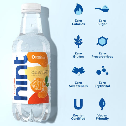 Hint Flavored Water Zero Sugar 0 Calories - Tangerine (12 pack)