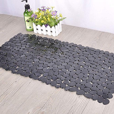 Pebble Bathtub Mat Non Slip 35" X 16" with Suction Cups,Black