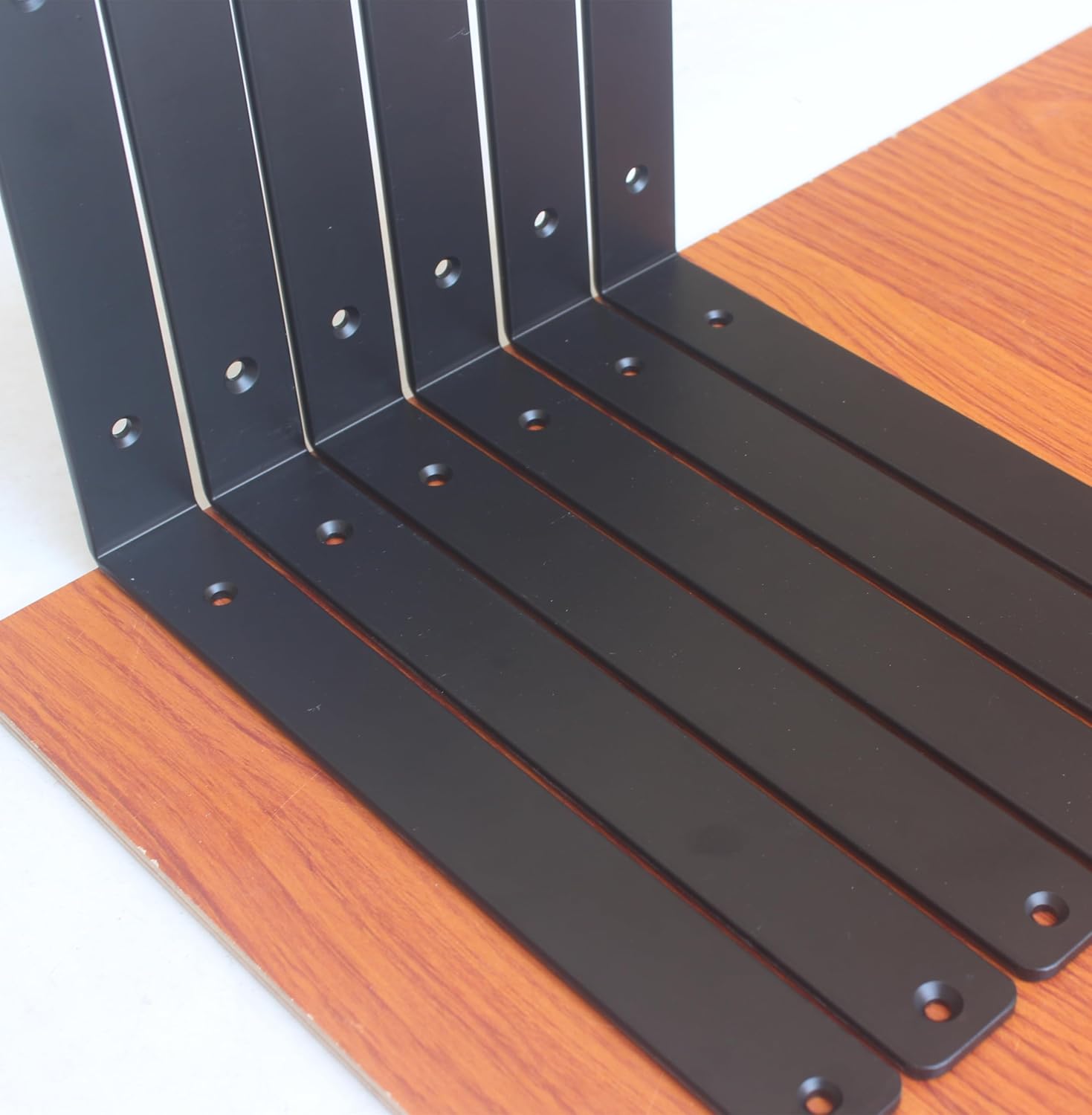 20 Pack - L 12" x H 8" x W1.5, 5mm Thick Black L Shelf Bracket, Iron Shelf Brackets, Metal Shelf Brackets, Floating Shelf, Shelf Supports with Screws