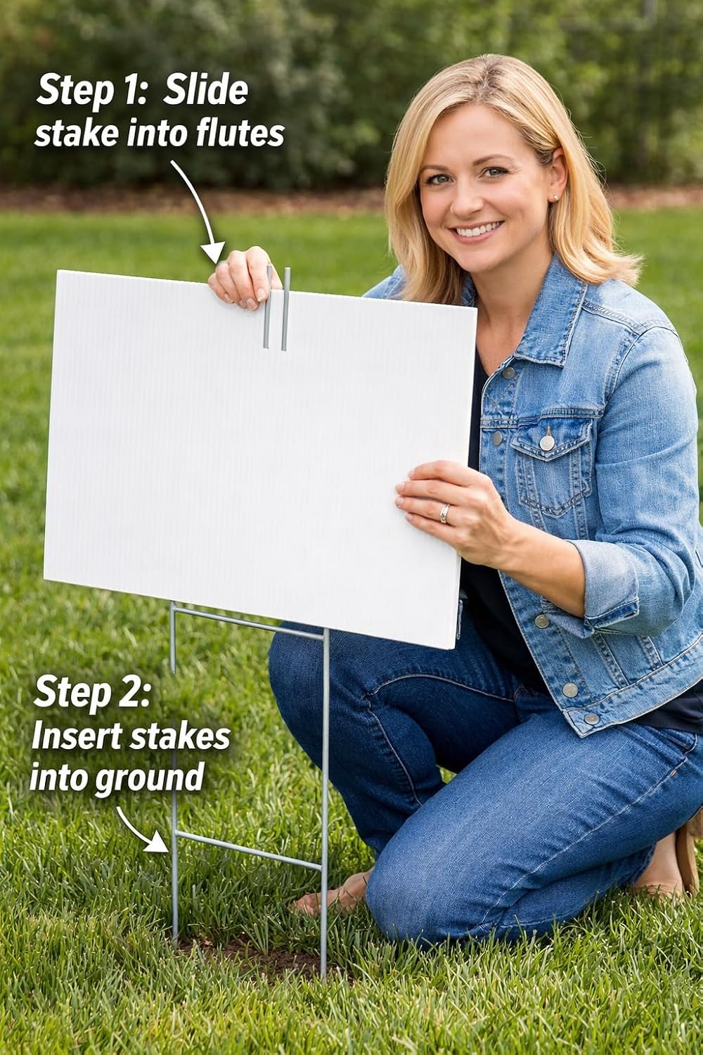 24x18 Custom Yard Signs 100 Pack, Single or Double Sided, Optional Stakes