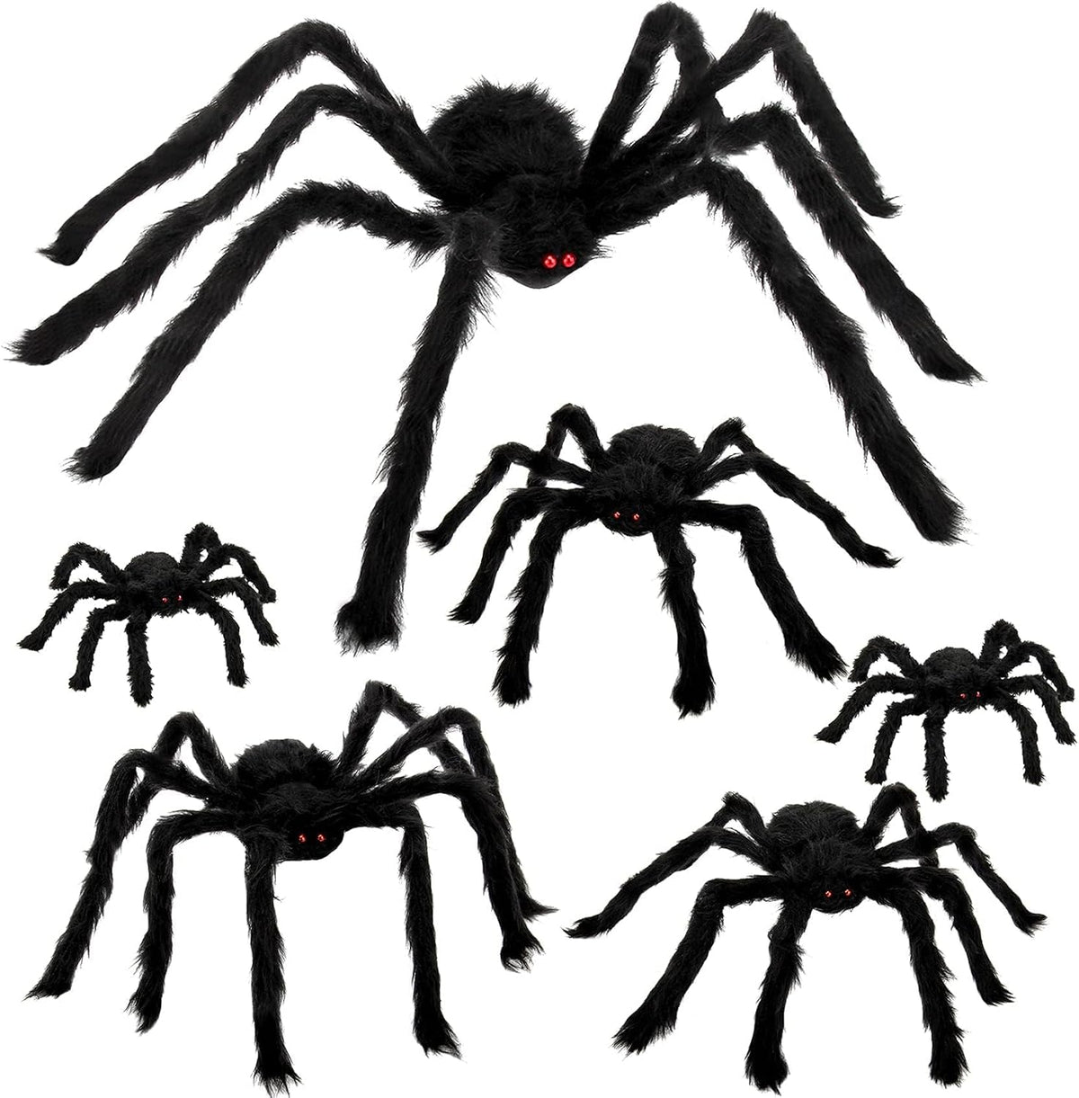 Colovis 6 Pcs Large Scary Halloween Spider Decorations for Outdoor, Yard
