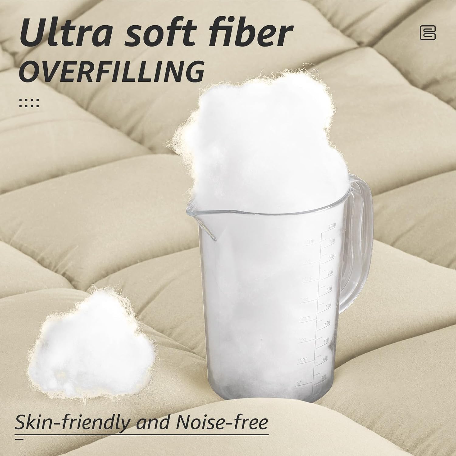 HYLEORY All Season Twin Size Bed Comforter - Cooling Down Alternative Quilted Duvet Insert with Corner Tabs - Winter Warm - Machine Washable - Beige