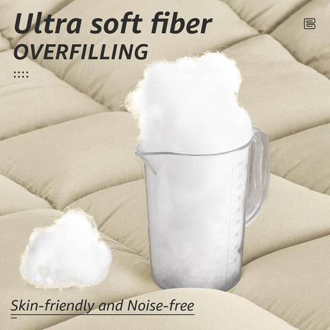 HYLEORY All Season Twin Size Bed Comforter - Cooling Down Alternative Quilted Duvet Insert with Corner Tabs - Winter Warm - Machine Washable - Beige