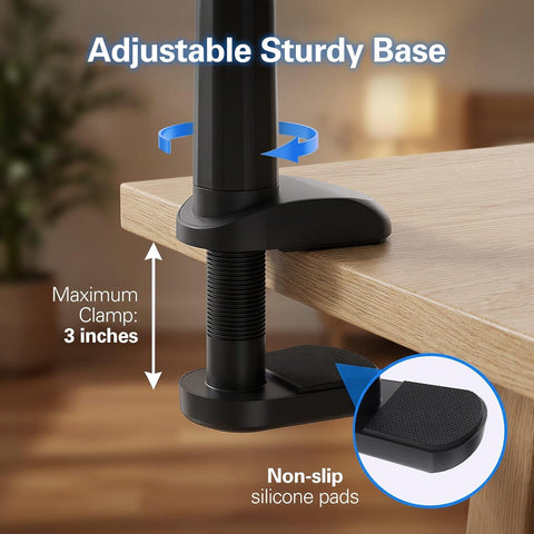 MAGIPEA Gooseneck Phone Holder for Bed, 34inch Flexible Overhead Cell Phone Mount for Desk, Hands-Free Viewing Clamp Stand Compatible with iPhone 17 16 15 Pro Max and 3.5-7" Devices, White