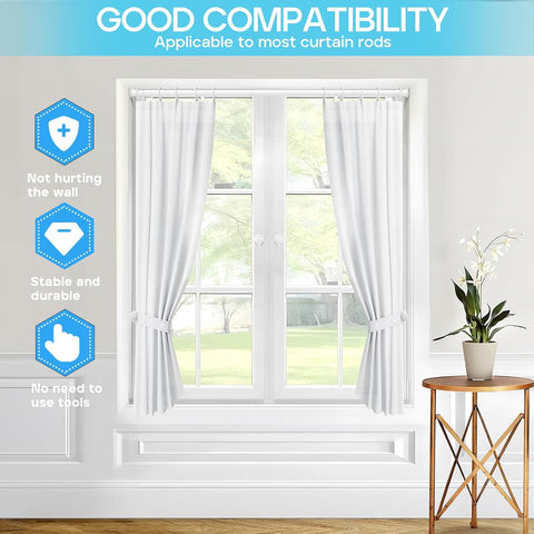 2 Pack Spring Tension Curtain Rod 32-62 inch, White