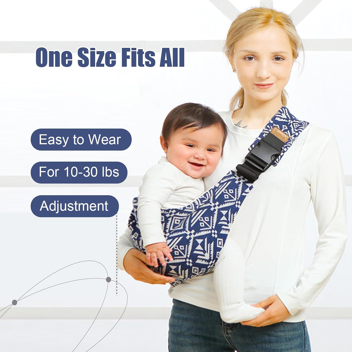 Baby Sling Carrier,Baby Sling Carrying 10-30 lbs(Black)