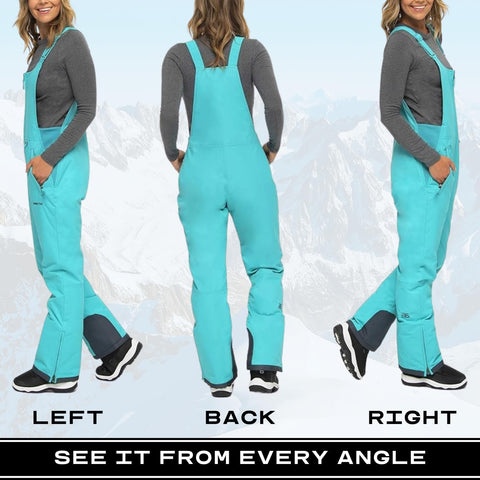 Arctix Women's Essential Insulated Ski Bibs, Water Resistant Snow Pants for Skiing & Snowboarding