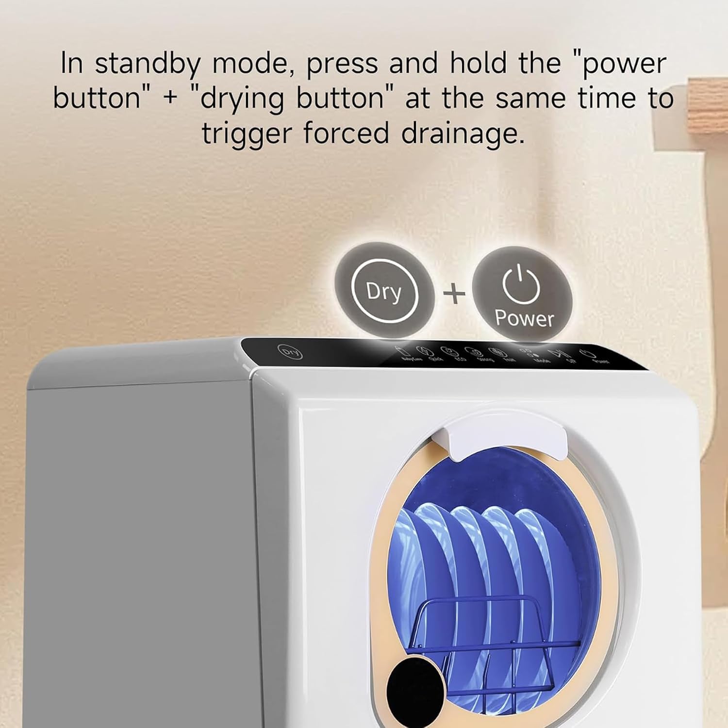 Countertop Dishwasher With Built-in Water Tank, Tabletop Dishwasher Mini Portable For Apartments and RVs, Compact Counter Dishwasher Bottle Washer With Drying Function.