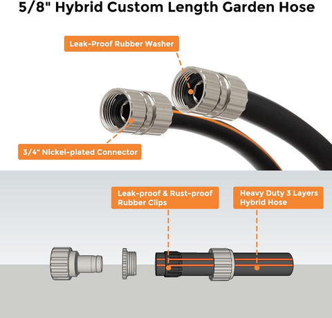 Giraffe Tools Garden Hose 5/8", 5ft Female to Female Leader Hose
