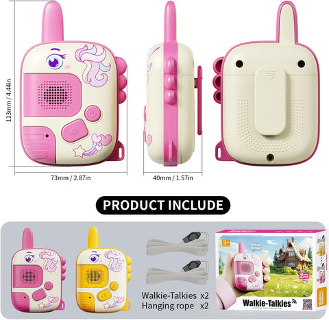 Walkie Talkies Toys for Girls:Unicorn Toys 2 Pack Birthday Gifts for 3 4 5-7 8 Year Old Girls Toy for 4 5 6 7 8-10 Year Old Camping Outdoor Games,Christmas Easter Gifts for Girls Kids